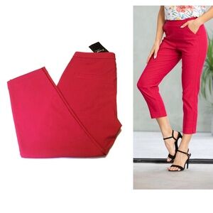 Orange Fashion Village Ankle Crop Pants - Vibrant Pink